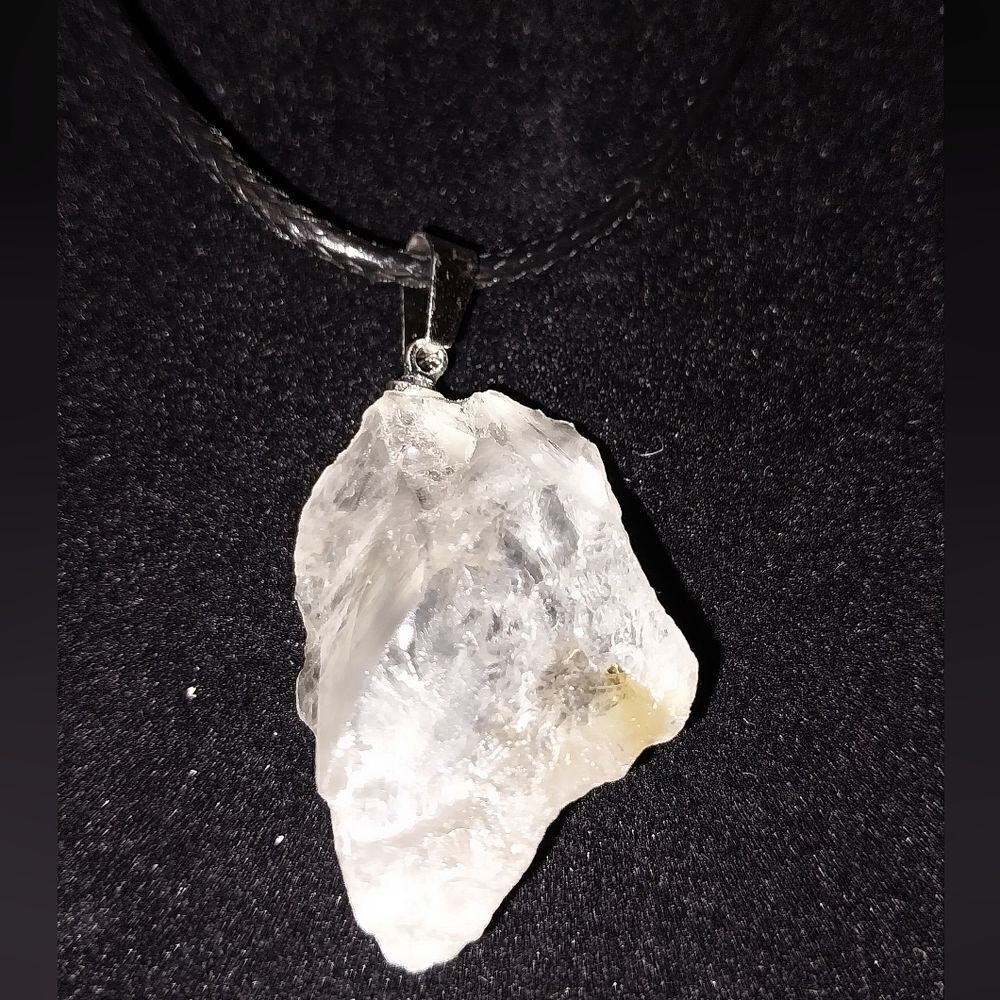 Hand crafted fluorite crystal stone necklace unisex